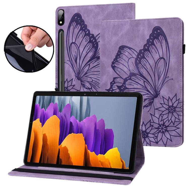 Custodia per tablet in pelle goffrata con farfalla grande, For Samsung Galaxy Tab S7 T870, For Samsung Galaxy Tab S8, For Samsung Galaxy Tab S5e T720/T725, For Samsung Galaxy Tab A 10.1 2016 T580/T585