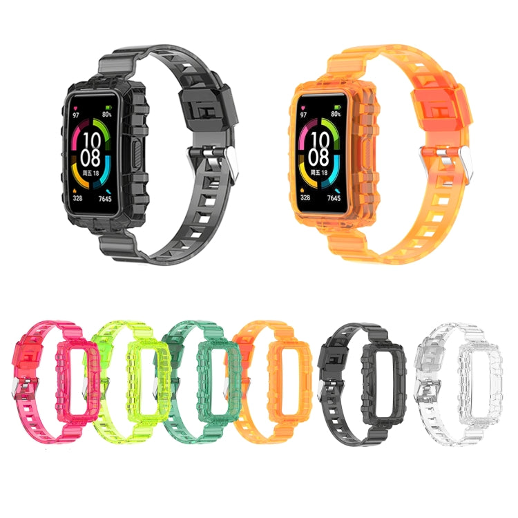 Cinturino in silicone trasparente integrato, For Huawei Band 7