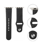 Cinturino in pelle con fibbia in argento per unghie per Apple Watch Series, For Apple Watch Series 9&8&7 41mm / SE 3&SE 2&6&SE&5&4 40mm / 3&2&1 38mm, For Apple Watch Ultra 49mm&Watch Ultra 2 49mm / Series 9&8&7 45mm / SE 3&SE 2&6&SE&5&4 44mm           ...