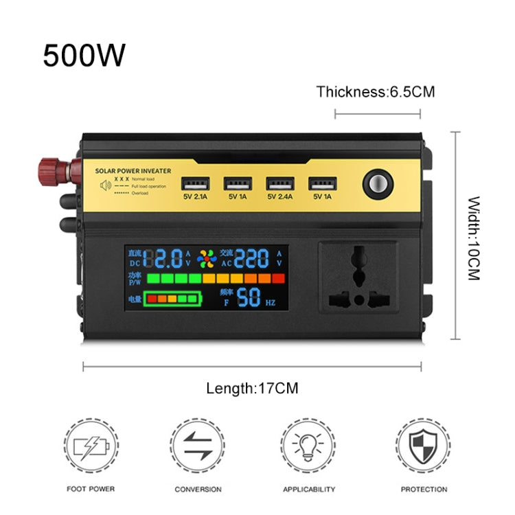 8896 Inverter per display digitale multifunzionale intelligente per auto da 500 W, 12V, 24V, 48V
