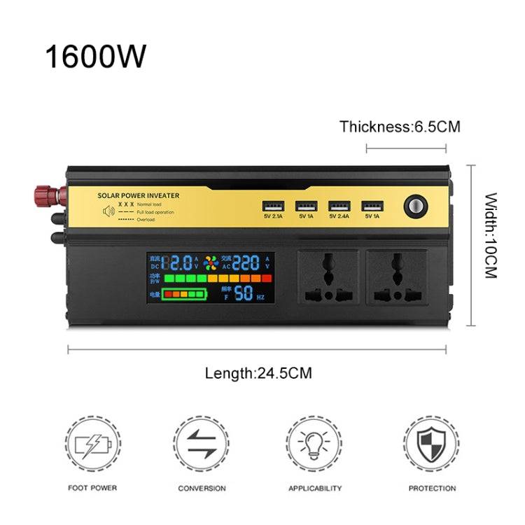 8896 Inverter per display digitale multifunzionale intelligente per auto da 1600 W, 12V, 24V, 48V