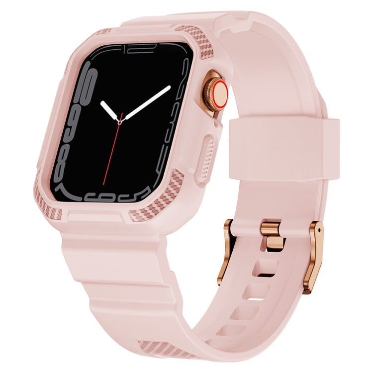Cinturino integrato in silicone con motivo in fibra di carbonio per Apple Watch Series, 7 41mm / 6&SE&5&4 40mm / 3&2&1 38mm, 7 45mm / 6&SE&5&4 44mm / 3&2&1 42mm