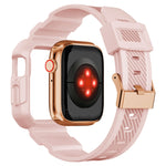 Cinturino integrato in silicone con motivo in fibra di carbonio per Apple Watch Series, 7 41mm / 6&SE&5&4 40mm / 3&2&1 38mm, 7 45mm / 6&SE&5&4 44mm / 3&2&1 42mm
