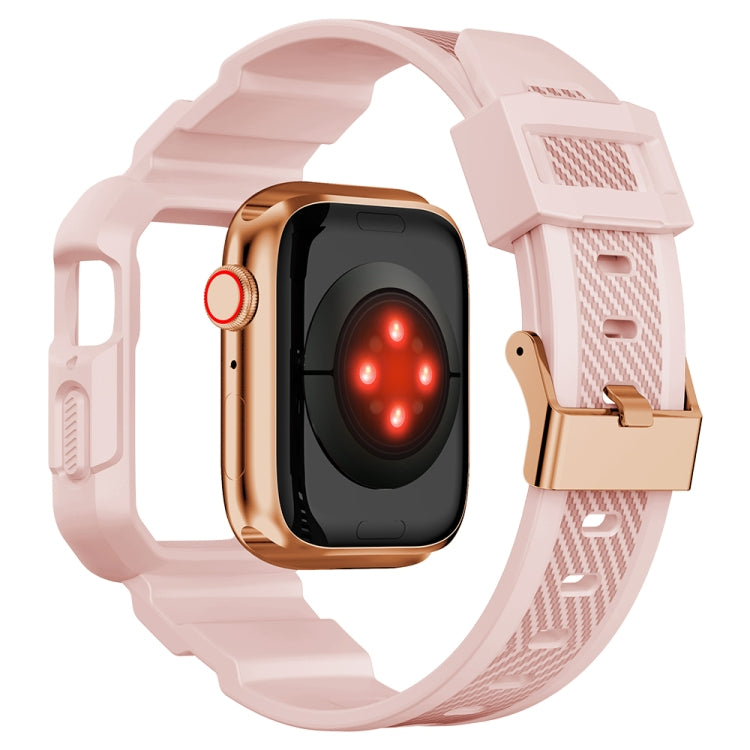 Cinturino integrato in silicone con motivo in fibra di carbonio per Apple Watch Series, 7 41mm / 6&SE&5&4 40mm / 3&2&1 38mm, 7 45mm / 6&SE&5&4 44mm / 3&2&1 42mm