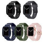Cinturino integrato in silicone con motivo in fibra di carbonio per Apple Watch Series, 7 41mm / 6&SE&5&4 40mm / 3&2&1 38mm, 7 45mm / 6&SE&5&4 44mm / 3&2&1 42mm