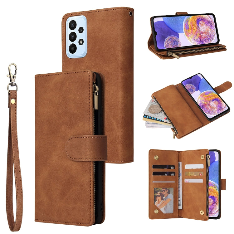 Custodia per cellulare multifunzionale in pelle con portafoglio con cerniera smerigliata, For Samsung Galaxy A13 4G, For Samsung Galaxy A23, For OnePlus 9 Pro, For OnePlus 9, For Google Pixel 6 Pro