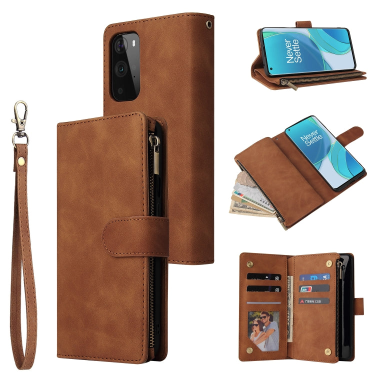 Custodia per cellulare multifunzionale in pelle con portafoglio con cerniera smerigliata, For Samsung Galaxy A13 4G, For Samsung Galaxy A23, For OnePlus 9 Pro, For OnePlus 9, For Google Pixel 6 Pro