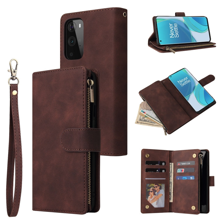 Custodia per cellulare multifunzionale in pelle con portafoglio con cerniera smerigliata, For Samsung Galaxy A13 4G, For Samsung Galaxy A23, For OnePlus 9 Pro, For OnePlus 9, For Google Pixel 6 Pro
