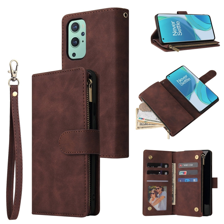 Custodia per cellulare multifunzionale in pelle con portafoglio con cerniera smerigliata, For Samsung Galaxy A13 4G, For Samsung Galaxy A23, For OnePlus 9 Pro, For OnePlus 9, For Google Pixel 6 Pro