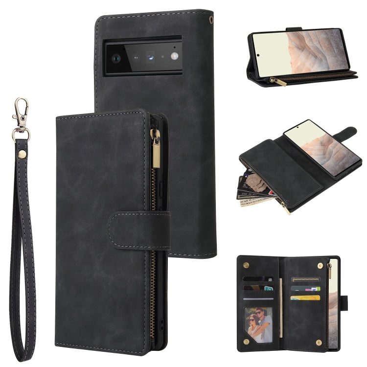 Custodia per cellulare multifunzionale in pelle con portafoglio con cerniera smerigliata, For Samsung Galaxy A13 4G, For Samsung Galaxy A23, For OnePlus 9 Pro, For OnePlus 9, For Google Pixel 6 Pro