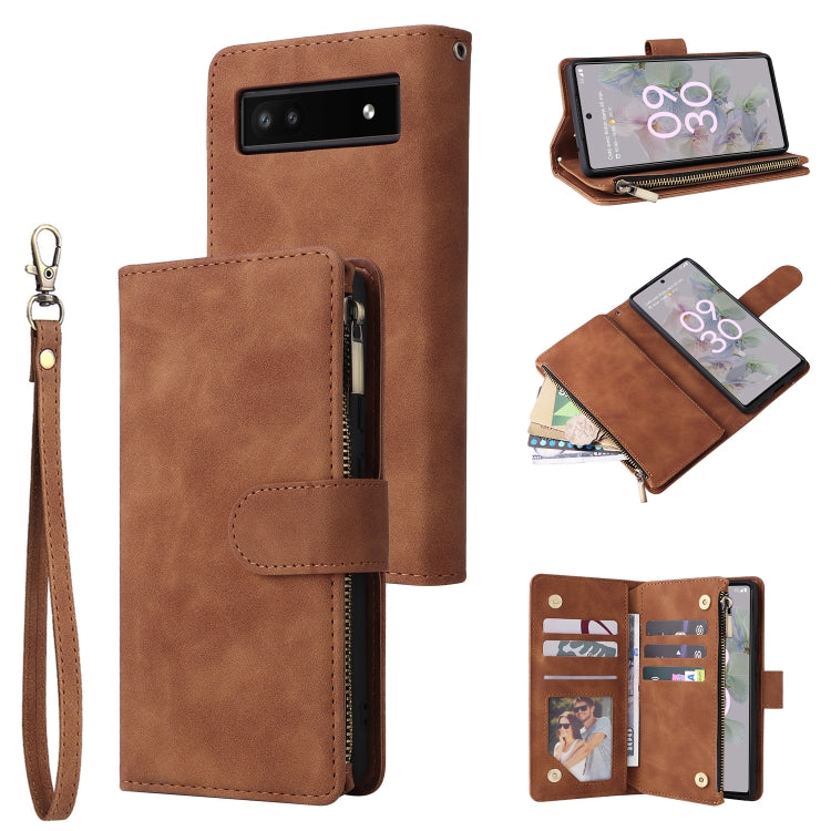 Custodia per cellulare multifunzionale in pelle con portafoglio con cerniera smerigliata, For Google Pixel 6a, For Google Pixel 7 5G, For Google Pixel 7 Pro 5G, For Xiaomi Redmi Note 11 Pro International