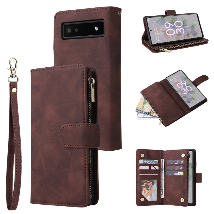 Custodia per cellulare multifunzionale in pelle con portafoglio con cerniera smerigliata, For Google Pixel 6a, For Google Pixel 7 5G, For Google Pixel 7 Pro 5G, For Xiaomi Redmi Note 11 Pro International
