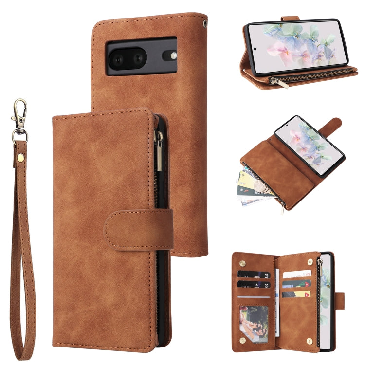 Custodia per cellulare multifunzionale in pelle con portafoglio con cerniera smerigliata, For Google Pixel 6a, For Google Pixel 7 5G, For Google Pixel 7 Pro 5G, For Xiaomi Redmi Note 11 Pro International