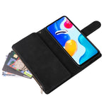 Custodia per cellulare multifunzionale in pelle con portafoglio con cerniera smerigliata, For Xiaomi Redmi Note 11S