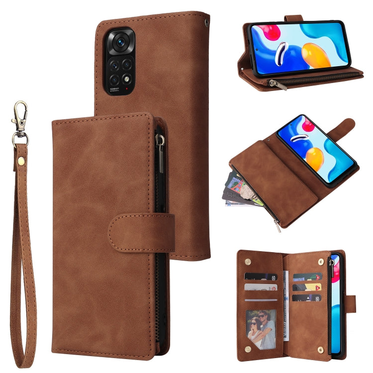 Custodia per cellulare multifunzionale in pelle con portafoglio con cerniera smerigliata, For Xiaomi Redmi Note 11S