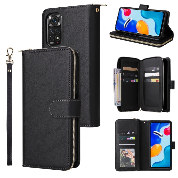 Custodia per cellulare in pelle con cerniera a portafoglio con 9 slot per schede, For Xiaomi Redmi Note 11S, For Samsung Galaxy A23