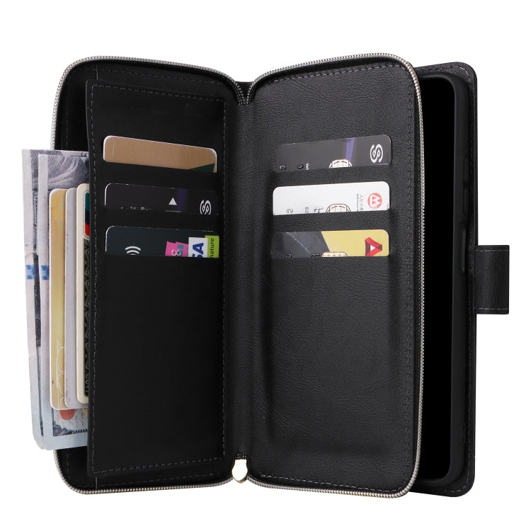 Custodia per cellulare in pelle con cerniera a portafoglio con 9 slot per schede, For Xiaomi Redmi Note 11S, For Samsung Galaxy A23