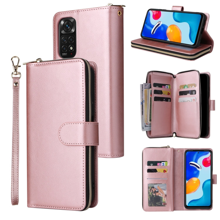 Custodia per cellulare in pelle con cerniera a portafoglio con 9 slot per schede, For Xiaomi Redmi Note 11S, For Samsung Galaxy A23