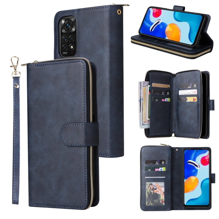 Custodia per cellulare in pelle con cerniera a portafoglio con 9 slot per schede, For Xiaomi Redmi Note 11S, For Samsung Galaxy A23