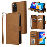 Custodia per cellulare in pelle con cerniera a portafoglio con 9 slot per schede, For Xiaomi Redmi Note 11S, For Samsung Galaxy A23