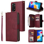 Custodia per cellulare in pelle con cerniera a portafoglio con 9 slot per schede, For Xiaomi Redmi Note 11S, For Samsung Galaxy A23