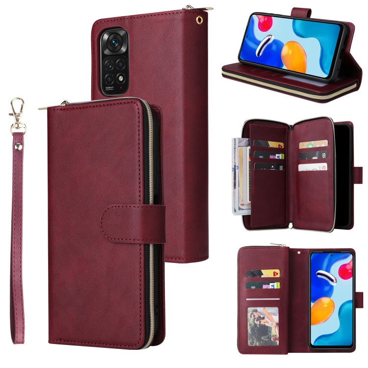 Custodia per cellulare in pelle con cerniera a portafoglio con 9 slot per schede, For Xiaomi Redmi Note 11S, For Samsung Galaxy A23