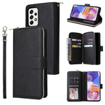 Custodia per cellulare in pelle con cerniera a portafoglio con 9 slot per schede, For Xiaomi Redmi Note 11S, For Samsung Galaxy A23
