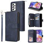Custodia per cellulare in pelle con cerniera a portafoglio con 9 slot per schede, For Xiaomi Redmi Note 11S, For Samsung Galaxy A23