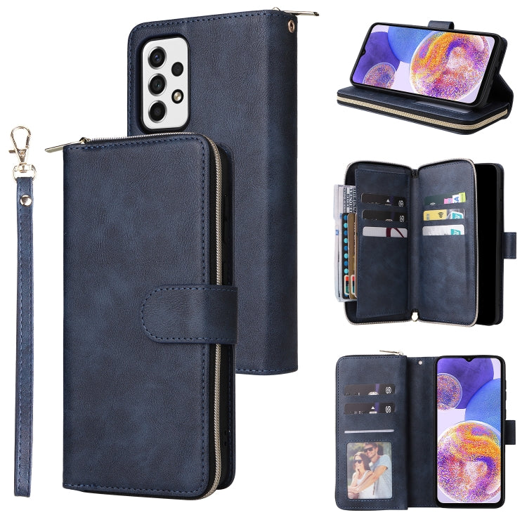 Custodia per cellulare in pelle con cerniera a portafoglio con 9 slot per schede, For Xiaomi Redmi Note 11S, For Samsung Galaxy A23