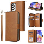 Custodia per cellulare in pelle con cerniera a portafoglio con 9 slot per schede, For Xiaomi Redmi Note 11S, For Samsung Galaxy A23