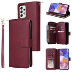 Custodia per cellulare in pelle con cerniera a portafoglio con 9 slot per schede, For Xiaomi Redmi Note 11S, For Samsung Galaxy A23