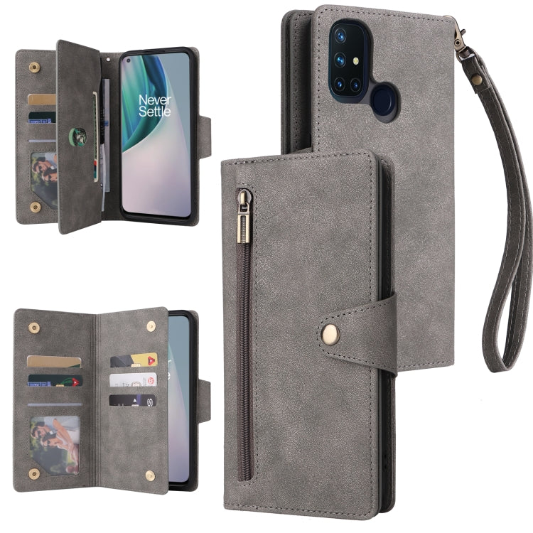 Rivetto Fibbia 9 carte Custodia per telefono in pelle a tre pieghe, For OnePlus Nord N10 5G, For Samsung Galaxy Note20, For OnePlus 10 Pro 5G, For Samsung Galaxy A23 4G