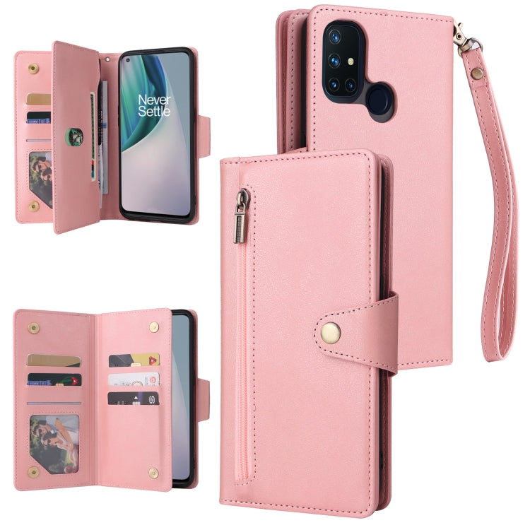Rivetto Fibbia 9 carte Custodia per telefono in pelle a tre pieghe, For OnePlus Nord N10 5G, For Samsung Galaxy Note20, For OnePlus 10 Pro 5G, For Samsung Galaxy A23 4G