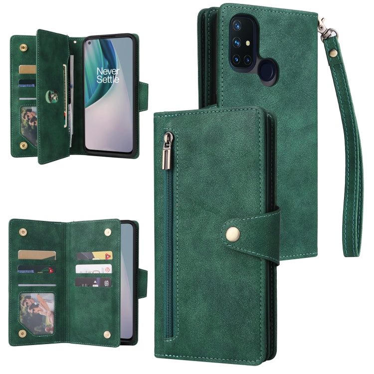 Rivetto Fibbia 9 carte Custodia per telefono in pelle a tre pieghe, For OnePlus Nord N10 5G, For Samsung Galaxy Note20, For OnePlus 10 Pro 5G, For Samsung Galaxy A23 4G