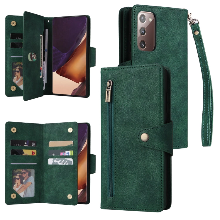Rivetto Fibbia 9 carte Custodia per telefono in pelle a tre pieghe, For OnePlus Nord N10 5G, For Samsung Galaxy Note20, For OnePlus 10 Pro 5G, For Samsung Galaxy A23 4G