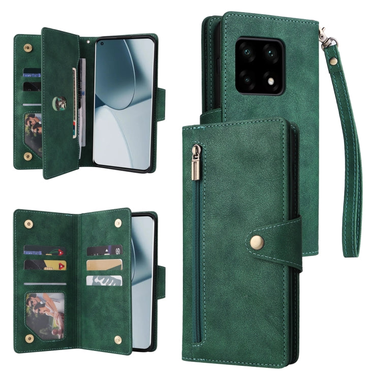 Rivetto Fibbia 9 carte Custodia per telefono in pelle a tre pieghe, For OnePlus Nord N10 5G, For Samsung Galaxy Note20, For OnePlus 10 Pro 5G, For Samsung Galaxy A23 4G
