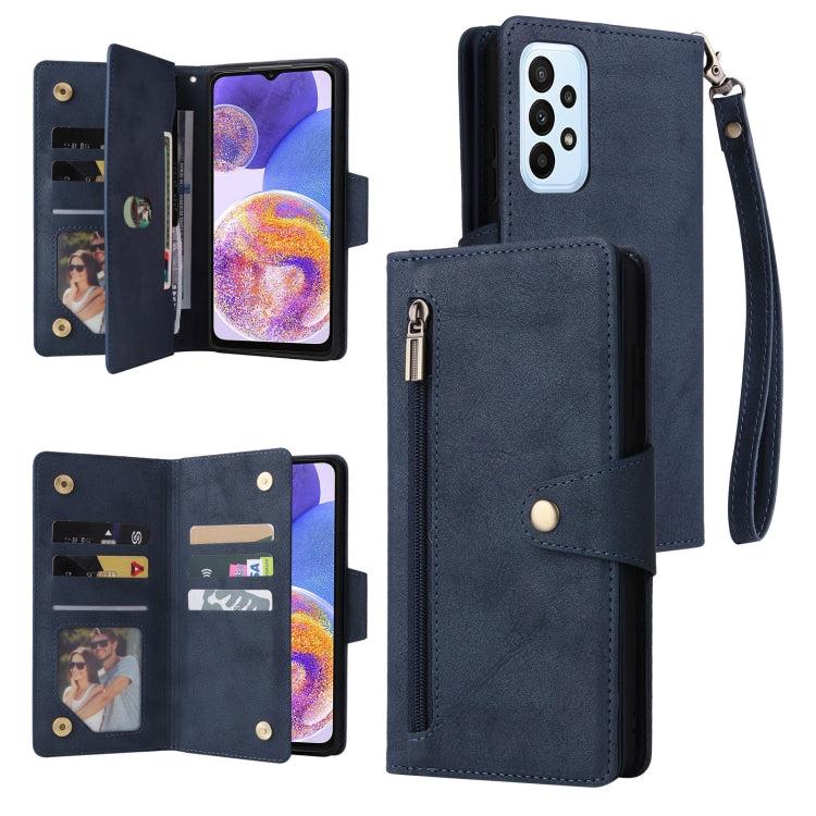 Rivetto Fibbia 9 carte Custodia per telefono in pelle a tre pieghe, For OnePlus Nord N10 5G, For Samsung Galaxy Note20, For OnePlus 10 Pro 5G, For Samsung Galaxy A23 4G