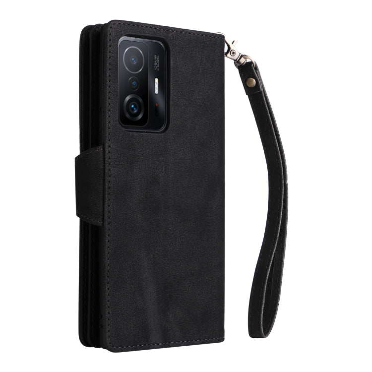 Rivetto Fibbia 9 carte Custodia per telefono in pelle a tre pieghe, For Xiaomi 11T