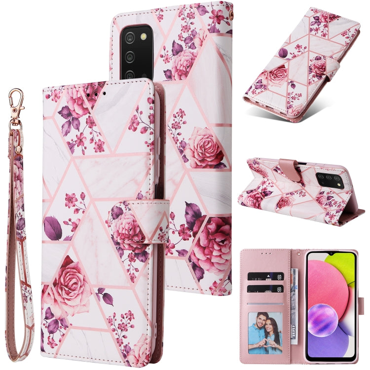 Custodia per telefono in pelle con cuciture abbronzanti in marmo, For Samsung Galaxy A03s EU Version, For Samsung Galaxy A13 4G, For Samsung Galaxy A23