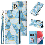 Custodia per telefono in pelle con cuciture abbronzanti in marmo, For Samsung Galaxy A03s EU Version, For Samsung Galaxy A13 4G, For Samsung Galaxy A23