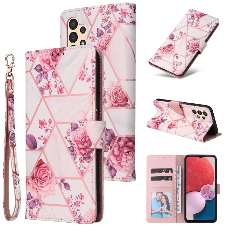 Custodia per telefono in pelle con cuciture abbronzanti in marmo, For Samsung Galaxy A03s EU Version, For Samsung Galaxy A13 4G, For Samsung Galaxy A23