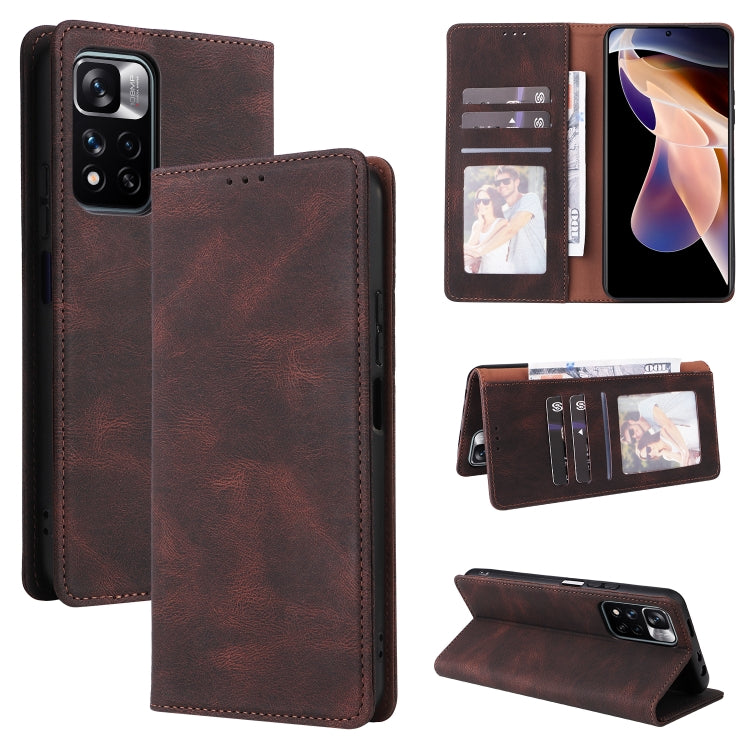 Custodia per telefono in pelle con chiusura a ventosa semplice, For Samsung Galaxy A03s, For Xiaomi Redmi Note 11 4G International, For Xiaomi Redmi Note 11 Pro, For Samsung Galaxy A23, For Samsung Galaxy A73 5G, For Xiaomi Redmi Note 11 Pro 5G