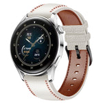 Cinturino per orologio in vera pelle con filo per cucire, For Samsung Galaxy Watch 3 45mm, For Huawei Watch GT 3 46mm