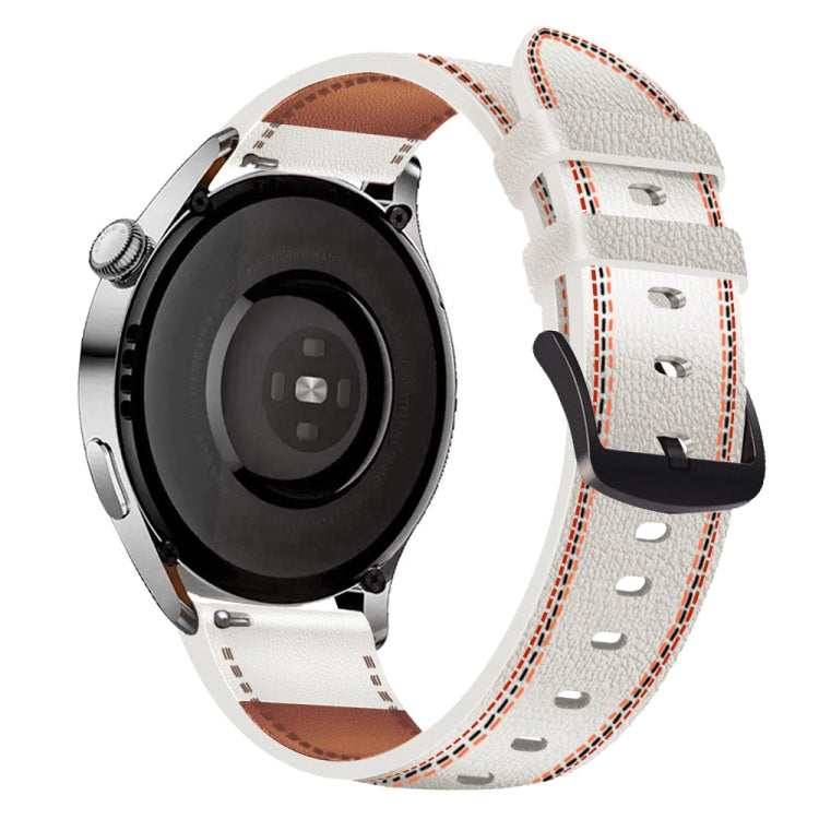 Cinturino per orologio in vera pelle con filo per cucire, For Samsung Galaxy Watch 3 45mm, For Huawei Watch GT 3 46mm