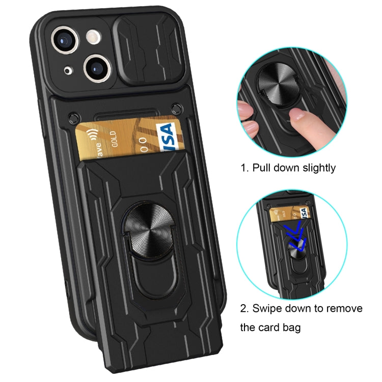 Custodia scorrevole TPU con slot carte per iPhone 14
