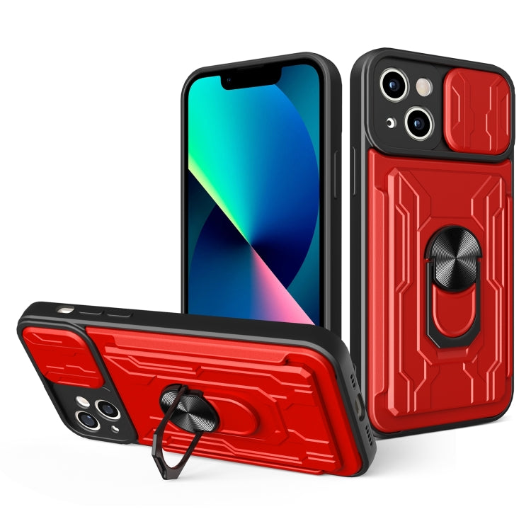 Custodia scorrevole TPU con slot carte per iPhone 14