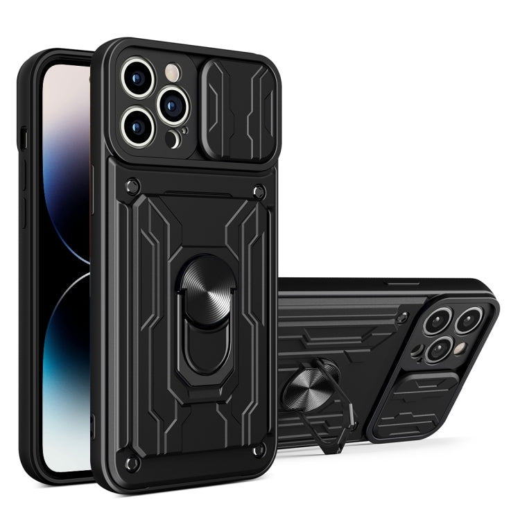 Custodia scorrevole TPU con slot carte per iPhone 14
