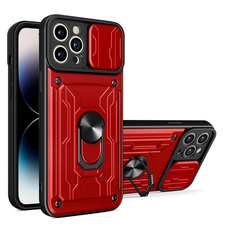Custodia scorrevole TPU con slot carte per iPhone 14