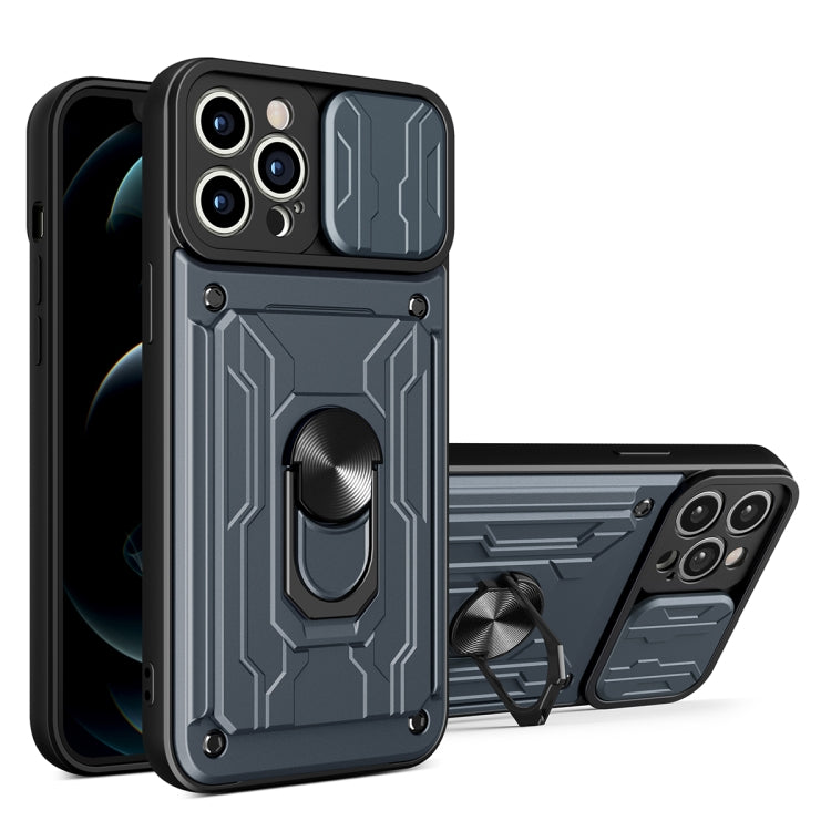 Custodia scorrevole TPU con slot carte per iPhone 14
