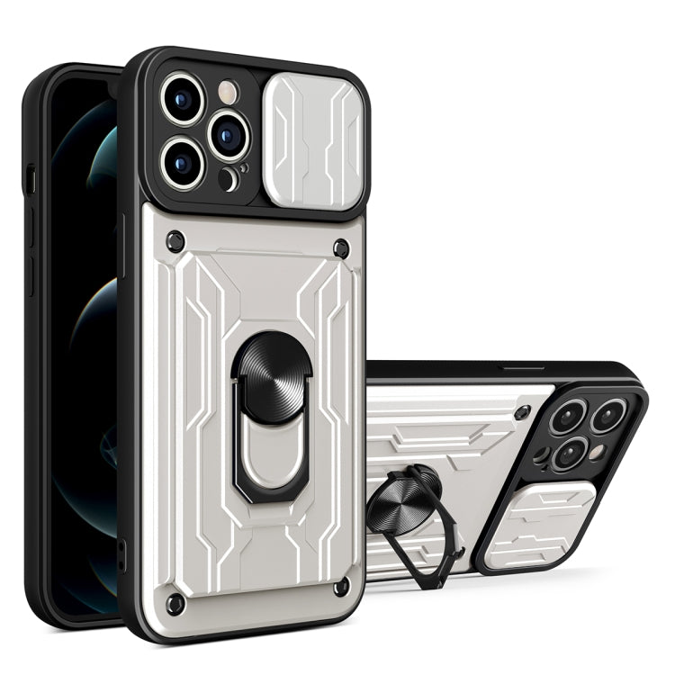 Custodia scorrevole TPU con slot carte per iPhone 14
